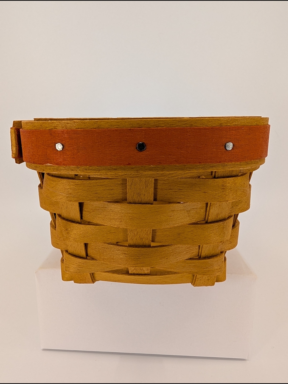 Longaberger 1999 Candy Corn Basket, Liner, Protector & Tie-On 14354 Halloween - Picture 6 of 11